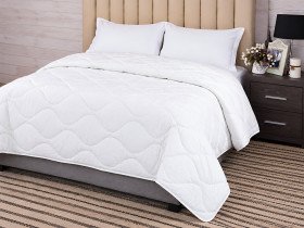 Одеяло двуспальное 172x205 Ecotton антиаллергенное хлопковое теплое белое White