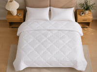Ковдра Євро 200x210 Ecotton антиалергенна легка білого кольору
