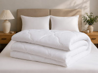 Ковдра Євро 200x210 Ecotton антиалергенна легка білого кольору