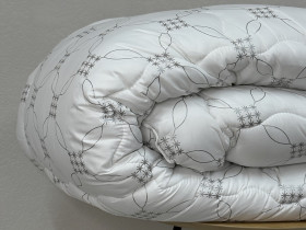 Одеяло Евро 200x220 Ecotton антиаллергенное всесезонное биопух белого цвета
