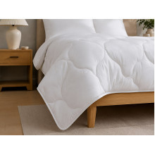 Ковдра двоспальна 172x205 Ecotton антиалергенна всесезонна білого кольору White