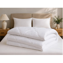 Ковдра двоспальна 172x205 Ecotton антиалергенна всесезонна білого кольору White