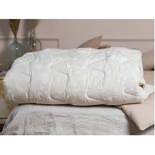 Double wool blanket 172x205 cotton warm milky color Ivory past 20-0256