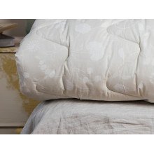 Double wool blanket 172x205 cotton warm milky color Ivory past 20-0256