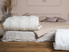 Одеяло двуспальное 180x210 Ecotton Полушерсть 300 Ranforce Ivory pastel 20-0256