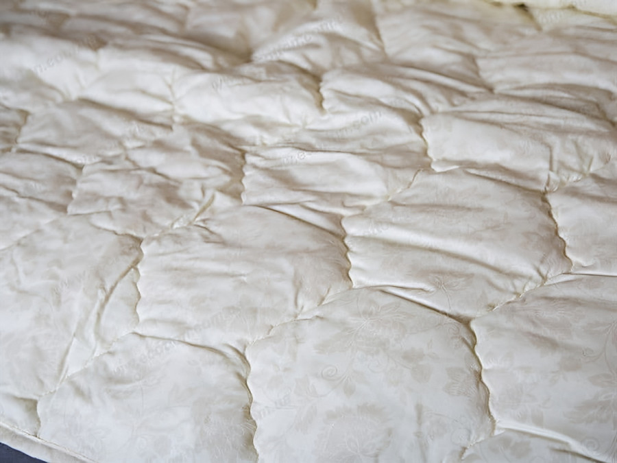 Double wool blanket 172x205 cotton warm milky color 20-1154 Papirus