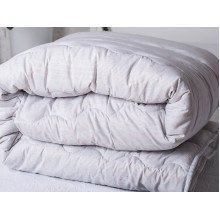 Double wool blanket 172x205 cotton warm gray color 10-0090 Ecotton