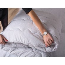 Double wool blanket 172x205 cotton warm gray color 10-0090 Ecotton