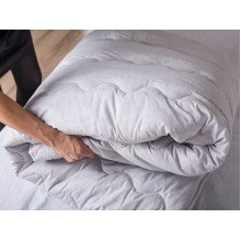 Double wool blanket 172x205 cotton warm gray color 10-0090 Ecotton
