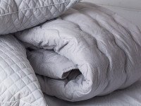 Double wool blanket 172x205 cotton warm gray color 10-0090 Ecotton