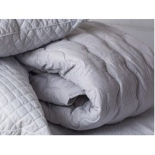 Double wool blanket 172x205 cotton warm gray color 10-0090 Ecotton