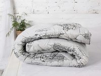 Ковдра вовняна тепла двоспальна 172x205 Ecotton бавовняна сірого кольору 40-0965 Grey
