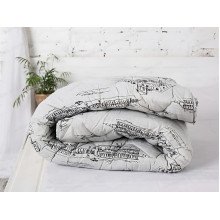 Double wool blanket 172x205 cotton warm gray color 40-0965 Grey