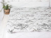 Ковдра вовняна тепла двоспальна 172x205 Ecotton бавовняна сірого кольору 40-0965 Grey