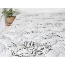 Double wool blanket 172x205 cotton warm gray color 40-0965 Grey
