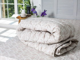 Ковдра Євро 200x220 Ecotton Напівшерсть 400 Ranforce Бежевий 20-1154
