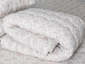 Ковдра двоспальна 180x210 Ecotton Напівшерсть 400 Ranforce Бежевий 20-1154