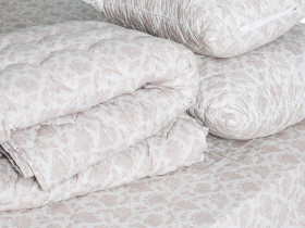 Ковдра Євро 200x220 Ecotton Напівшерсть 400 Ranforce Бежевий 20-1154