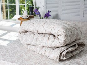 Одеяло двуспальное 180x210 Ecotton Полушерсть 400 Ranforce Бежевый 20-1154