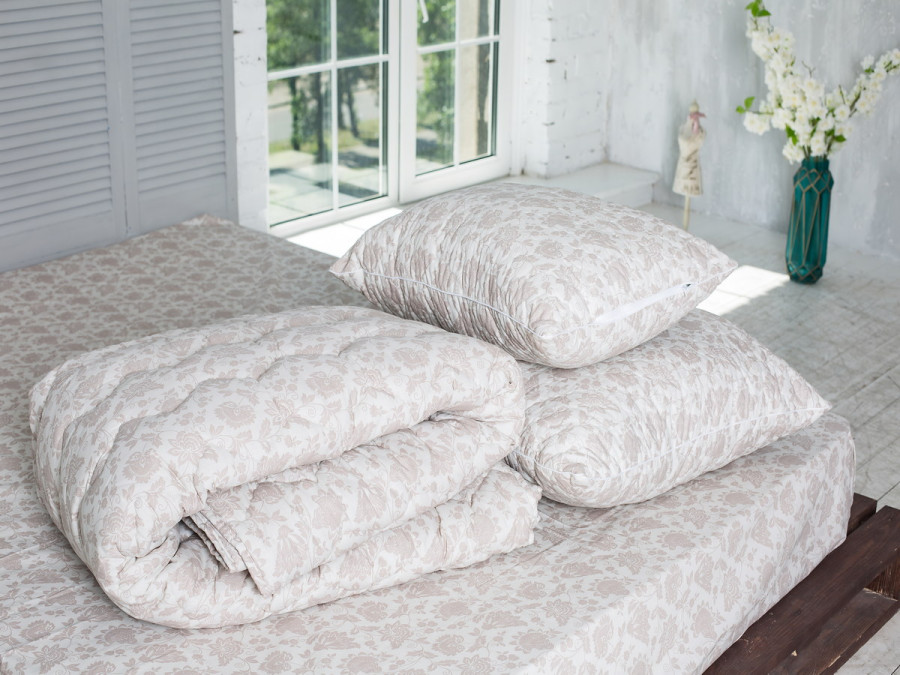 Double blanket 150x210 Ecotton Half-wool 400 Ranforce Beige 20-1154