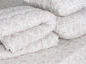 Одеяло двуспальное 180x210 Ecotton Полушерсть 400 Ranforce Бежевый 20-1154