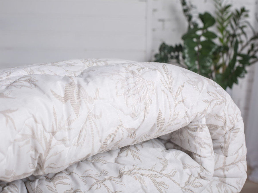 Одеяло шерстяное теплое двуспальное 172x205 Ecotton хлопковое белого цвета Cream 20-0709
