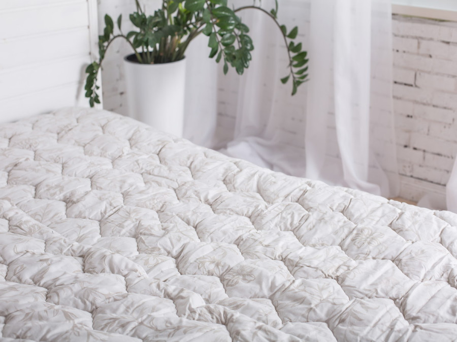 Одеяло шерстяное теплое двуспальное 172x205 Ecotton хлопковое белого цвета Cream 20-0709