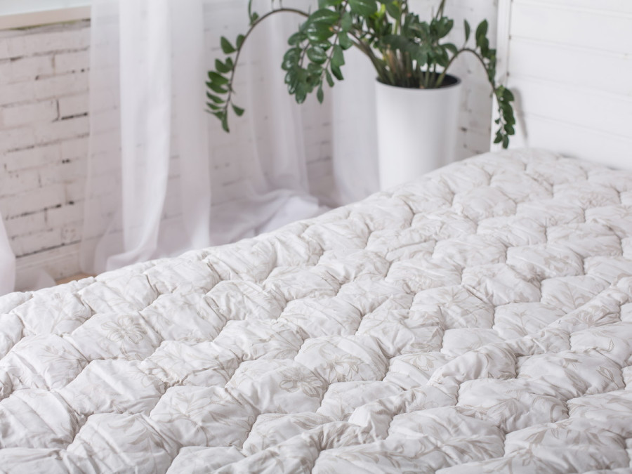 Одеяло шерстяное теплое двуспальное 172x205 Ecotton хлопковое белого цвета Cream 20-0709