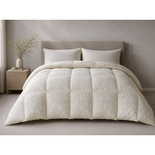 Down Quilt 50% Down 140x205 cm Tick Fabric with Beige Piping Ecotton Premium collection