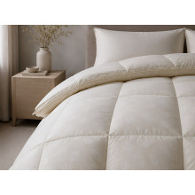 Down Quilt 50% Down 140x205 cm Tick Fabric with Beige Piping Ecotton Premium collection