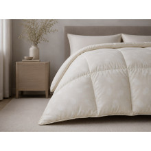 Down Quilt 50% Down 140x205 cm Tick Fabric with Beige Piping Ecotton Premium collection