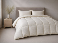Ковдра пухова 50% 140x205 тік з кантом бежевий Ecotton Premium collection