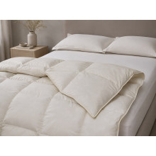 Down Quilt 50% Down 140x205 cm Tick Fabric with Beige Piping Ecotton Premium collection