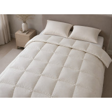 Down Quilt 50% Down 140x205 cm Tick Fabric with Beige Piping Ecotton Premium collection