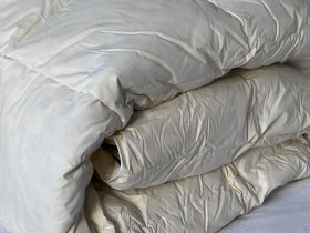 Ковдра Євро 200x220 Ecotton Пух 50% Тік Бежевий