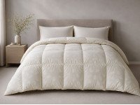 Ковдра пухова 50% 140x205 тік з кантом бежевий Ecotton Premium collection