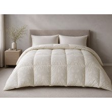 Down Quilt 50% Down 140x205 cm Tick Fabric with Beige Piping Ecotton Premium collection