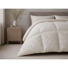 Down Quilt 50% Down 140x205 cm Tick Fabric with Beige Piping Ecotton Premium collection