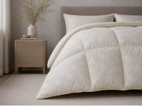 Down Quilt 50% Down 140x205 cm Tick Fabric with Beige Piping Ecotton Premium collection