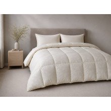 Down Quilt 50% Down 140x205 cm Tick Fabric with Beige Piping Ecotton Premium collection
