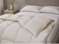 Ковдра пухова 50% 140x205 тік з кантом бежевий Ecotton Premium collection