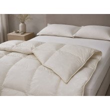 Down Quilt 50% Down 140x205 cm Tick Fabric with Beige Piping Ecotton Premium collection