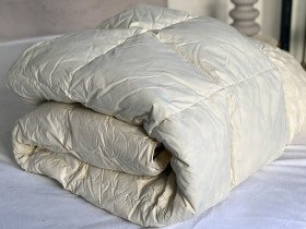 Одеяло полуторное 150x210 Ecotton Пух 50% Тик Бежевый