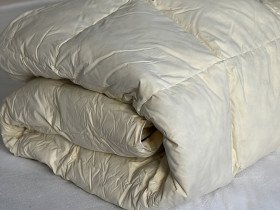 Одеяло полуторное 150x210 Ecotton Пух 50% Тик Бежевый