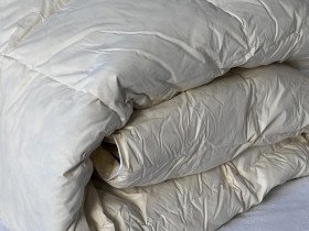 Одеяло полуторное 150x210 Ecotton Пух 50% Тик Бежевый