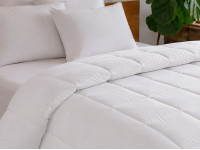 Ковдра пухова 50% 172х205 тік з кантом білий White Ecotton Premium collection