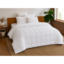 Down Quilt 50% Down 172x205 Tick Fabric with White Piping White Ecotton Premium collection