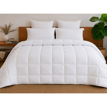 Down Quilt 50% Down 172x205 Tick Fabric with White Piping White Ecotton Premium collection
