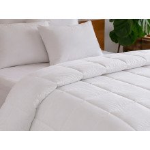 Down Quilt 50% Down 172x205 Tick Fabric with White Piping White Ecotton Premium collection