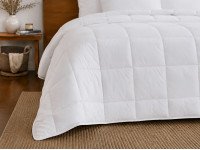 Ковдра пухова 50% 172х205 тік з кантом білий White Ecotton Premium collection